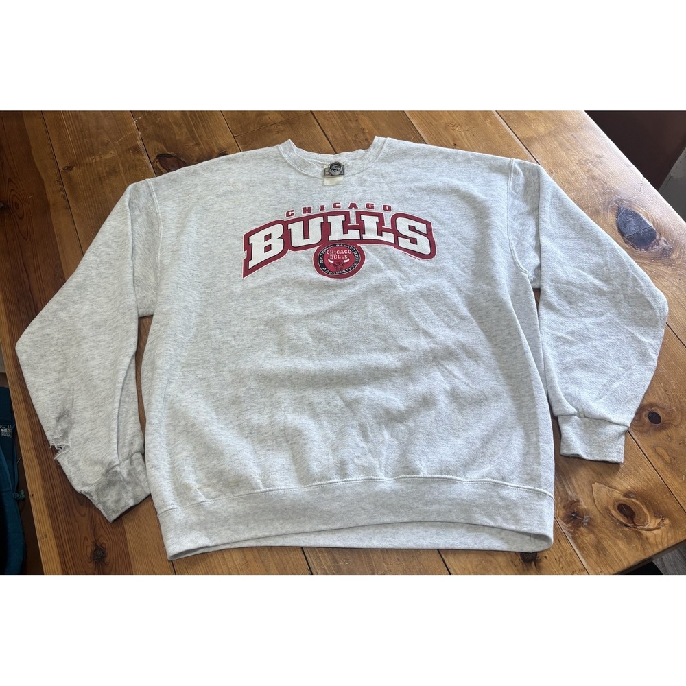 Vintage Lee Sport Chicago Bulls NBA Crewneck Sweatshirt Heather Grey Men's XL